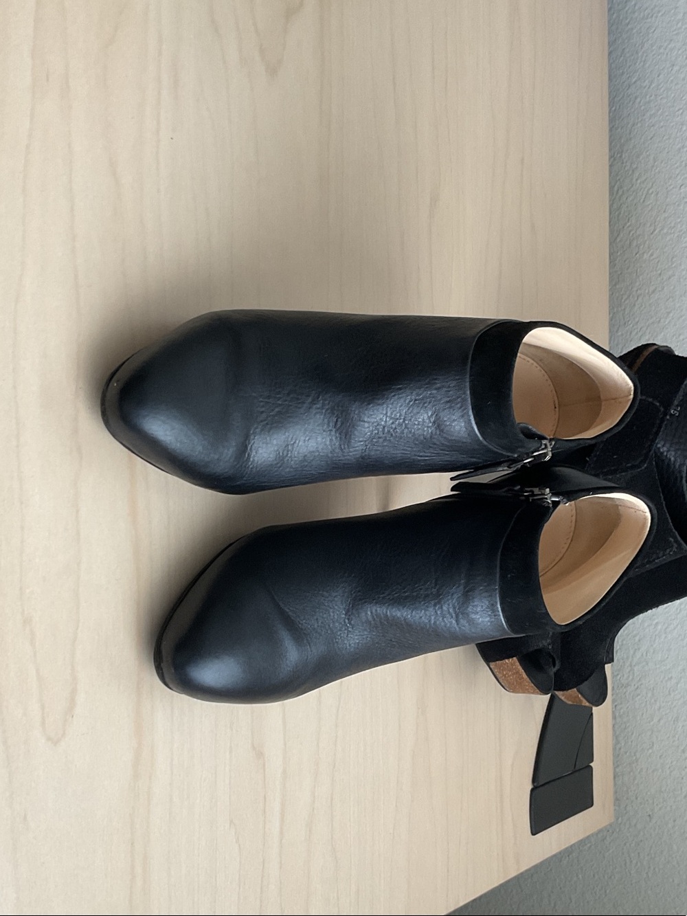 Black Women's Leather Ankle Boots - Classic High Heel - Picture 10 of 11